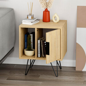 Κομοδίνο Glynn Megapap χρώμα sapphire oak 50,2x44,6x60εκ.