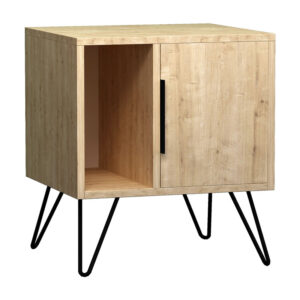 Κομοδίνο Glynn Megapap χρώμα sapphire oak 50,2x44,6x60εκ.