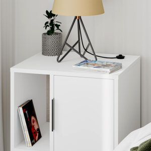 Κομοδίνο Glynn Megapap χρώμα λευκό 50,2x44,6x60εκ.