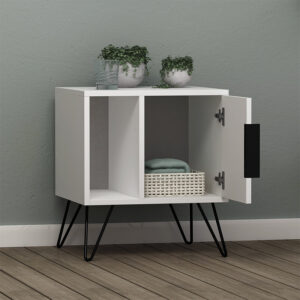 Κομοδίνο Glynn Megapap χρώμα λευκό 50,2x44,6x60εκ.