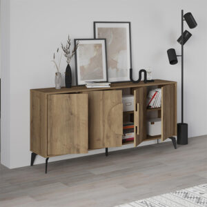 Μπουφές Gora Megapap χρώμα ανοιχτό καρυδί 180x35,6x82εκ.