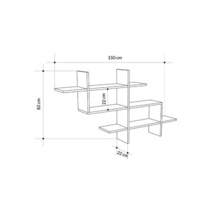 Ραφιέρα τοίχου Halic Megapap χρώμα ανθρακί 150x22x82εκ.