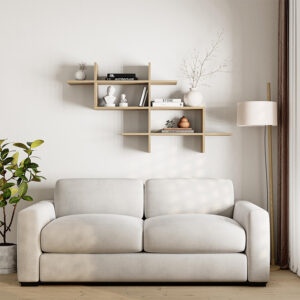 Ραφιέρα τοίχου Halic Megapap χρώμα sapphire oak 150x22x82εκ.