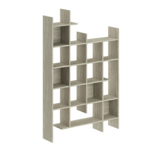 Βιβλιοθήκη Manco Megapap χρώμα neo travertine 122x25,5x188εκ.