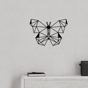 Διακοσμητικό τοίχου Butterfly Megapap μεταλλικό χρώμα μαύρο 50x2x35εκ.