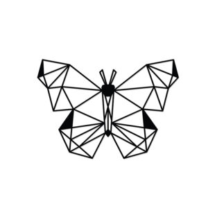 Διακοσμητικό τοίχου Butterfly Megapap μεταλλικό χρώμα μαύρο 50x2x35εκ.
