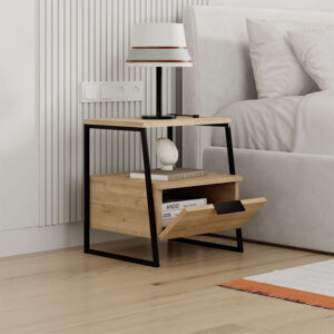 Κομοδίνο Pal Megapap χρώμα sapphire oak 45x40x50εκ.