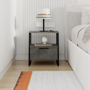 Κομοδίνο Pal Megapap χρώμα γκρι ρετρό 45x40x50εκ.