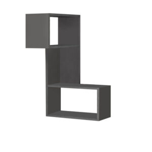 Ραφιέρα τοίχου γωνιακή Part Megapap χρώμα ανθρακί 47x20x82εκ.