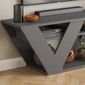 Έπιπλο τηλεόρασης Pipralla Megapap χρώμα ανθρακί 110x30x40εκ.