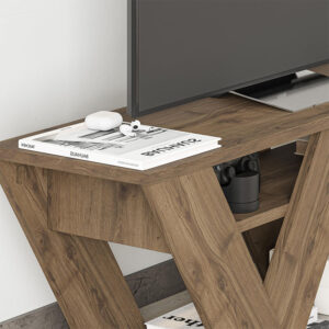 Έπιπλο τηλεόρασης Pipralla Megapap χρώμα ανοιχτό καρυδί 110x30x40εκ.