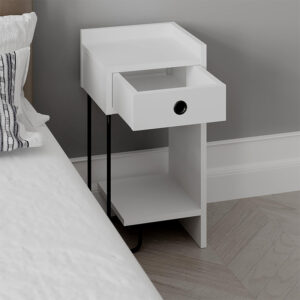 Κομοδίνο Sirius Megapap δεξί χρώμα λευκό 32x30x61εκ.