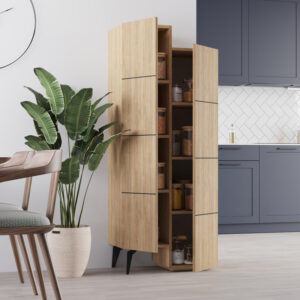 Ντουλάπι κουζίνας/μπάνιου - Παπουτσοθήκη Stair Megapap χρώμα sapphire oak 62,2x37,4x156εκ.