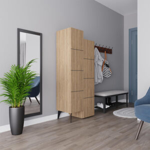 Ντουλάπι κουζίνας/μπάνιου - Παπουτσοθήκη Stair Megapap χρώμα sapphire oak 62,2x37,4x156εκ.