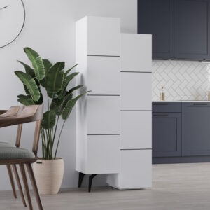 Ντουλάπι κουζίνας/μπάνιου - Παπουτσοθήκη Stair Megapap χρώμα λευκό 62,2x37,4x156εκ.