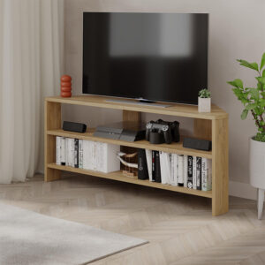Έπιπλο τηλεόρασης γωνιακό Thales Megapap χρώμα sapphire oak 110x36x45εκ.