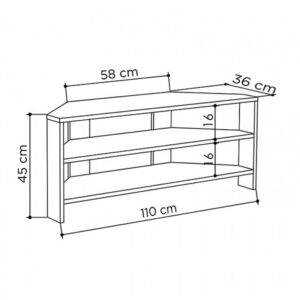 Έπιπλο τηλεόρασης γωνιακό Thales Megapap χρώμα λευκό 110x36x45εκ.