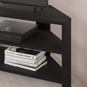 Έπιπλο τηλεόρασης γωνιακό Thales Megapap χρώμα black wood 110x36x45εκ.