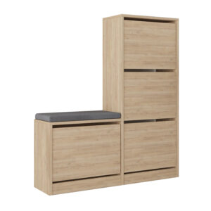 Παπουτσοθήκη Dude Megapap χρώμα sapphire oak 104,8x26x118,5εκ.