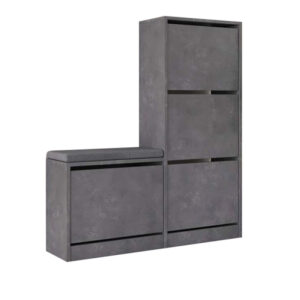 Παπουτσοθήκη Dude Megapap χρώμα γκρι ρετρό 104,8x26x118,5εκ.