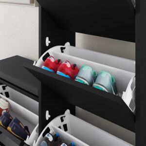 Παπουτσοθήκη Dude Megapap χρώμα μαύρο 104,8x26x118,5εκ.