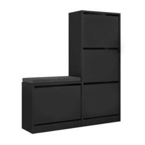 Παπουτσοθήκη Dude Megapap χρώμα μαύρο 104,8x26x118,5εκ.