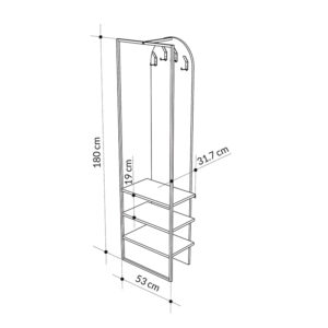 Έπιπλο εισόδου Archy Megapap χρώμα sapphire oak 53x31,7x180εκ.
