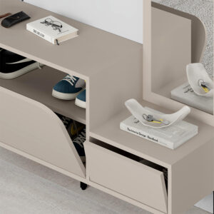 Έπιπλο εισόδου Mila Megapap με κρεμάστρα χρώμα sandstone120x37x171,6εκ.