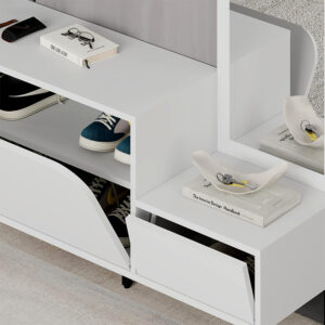 Έπιπλο εισόδου Mila Megapap με κρεμάστρα χρώμα λευκό 120x37x171,6εκ.