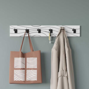 Κρεμάστρα τοίχου Flow Megapap χρώμα λευκό 63x1,8x9,8εκ.