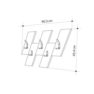 Κρεμάστρα τοίχου Livy Megapap χρώμα sapphire oak - γκρι ρετρό 75,2x1,8x45,3εκ.