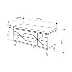 Παπουτσοθήκη Dune Megapap χρώμα ανοιχτό καρυδί 107x35x55εκ.