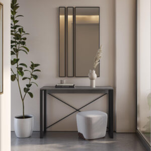 Κονσόλα Archie Megapap χρώμα γκρι ρετρό - μαύρο 110x35x75εκ.