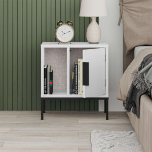 Κομοδίνο Glynn Megapap χρώμα λευκό 45x35x50εκ.