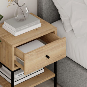 Κομοδίνο Lisa Megapap χρώμα saphhire oak 45x35x56εκ.