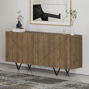 Μπουφές Jakomen Megapap χρώμα ανοιχτό καρυδί 180x41,7x80εκ.