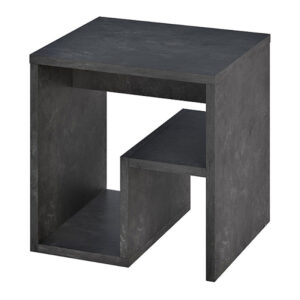 Τραπεζάκι βοηθητικό - Κομοδίνο Bon Megapap χρώμα γκρι ρετρό 40x35x40εκ.