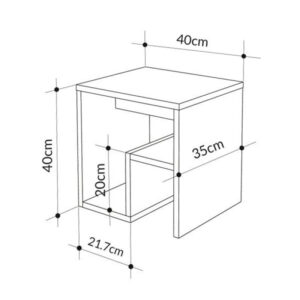 Τραπεζάκι βοηθητικό - Κομοδίνο Bon Megapap χρώμα sapphire oak 40x35x40εκ.