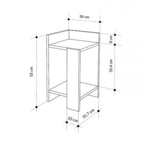 Κομοδίνο Elos Megapap χρώμα saphhire oak - silky black 30x31,7x55εκ.