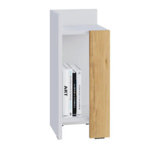 Κομοδίνο Elos Megapap χρώμα λευκό - saphhire oak 30x31,7x55εκ.