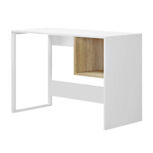 Γραφείο εργασίας Cubo Megapap χρώμα λευκό - sapphire oak 110x50x75εκ.