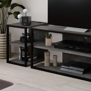 Έπιπλο τηλεόρασης γωνιακό Echo Megapap χρώμα γκρι ρετρό 98x37x45εκ.