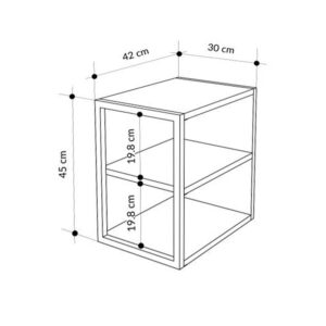 Τραπεζάκι βοηθητικό - Κομοδίνο Echo Megapap χρώμα γκρι ρετρό 30x42x45εκ.