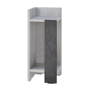 Κομοδίνο Elos Megapap αριστερό χρώμα λευκό αντικέ - γκρι ρετρό 25x27x60εκ.