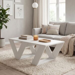 Τραπεζάκι σαλονιού Pipra Megapap χρώμα λευκό 110x60x40εκ.