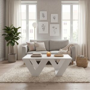 Τραπεζάκι σαλονιού Pipra Megapap χρώμα λευκό 110x60x40εκ.