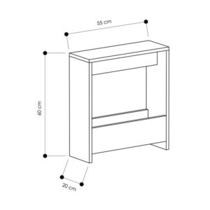 Τραπεζάκι βοηθητικό Simpi Megapap χρώμα λευκό 55x20x60εκ.
