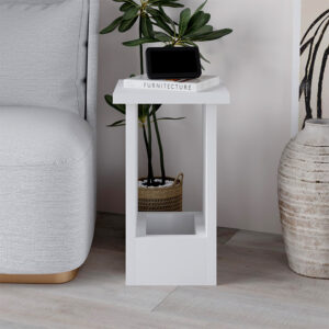 Τραπεζάκι βοηθητικό Tasos Megapap χρώμα λευκό 30x30x50,3εκ.