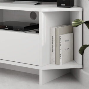 Έπιπλο τηλεόρασης γωνιακό Viva Megapap χρώμα λευκό 95,7x35,4x45εκ.