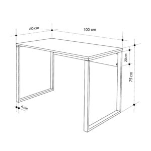 Γραφείο εργασίας Inna Megapap χρώμα sapphire oak - λευκό 100x60x75εκ.